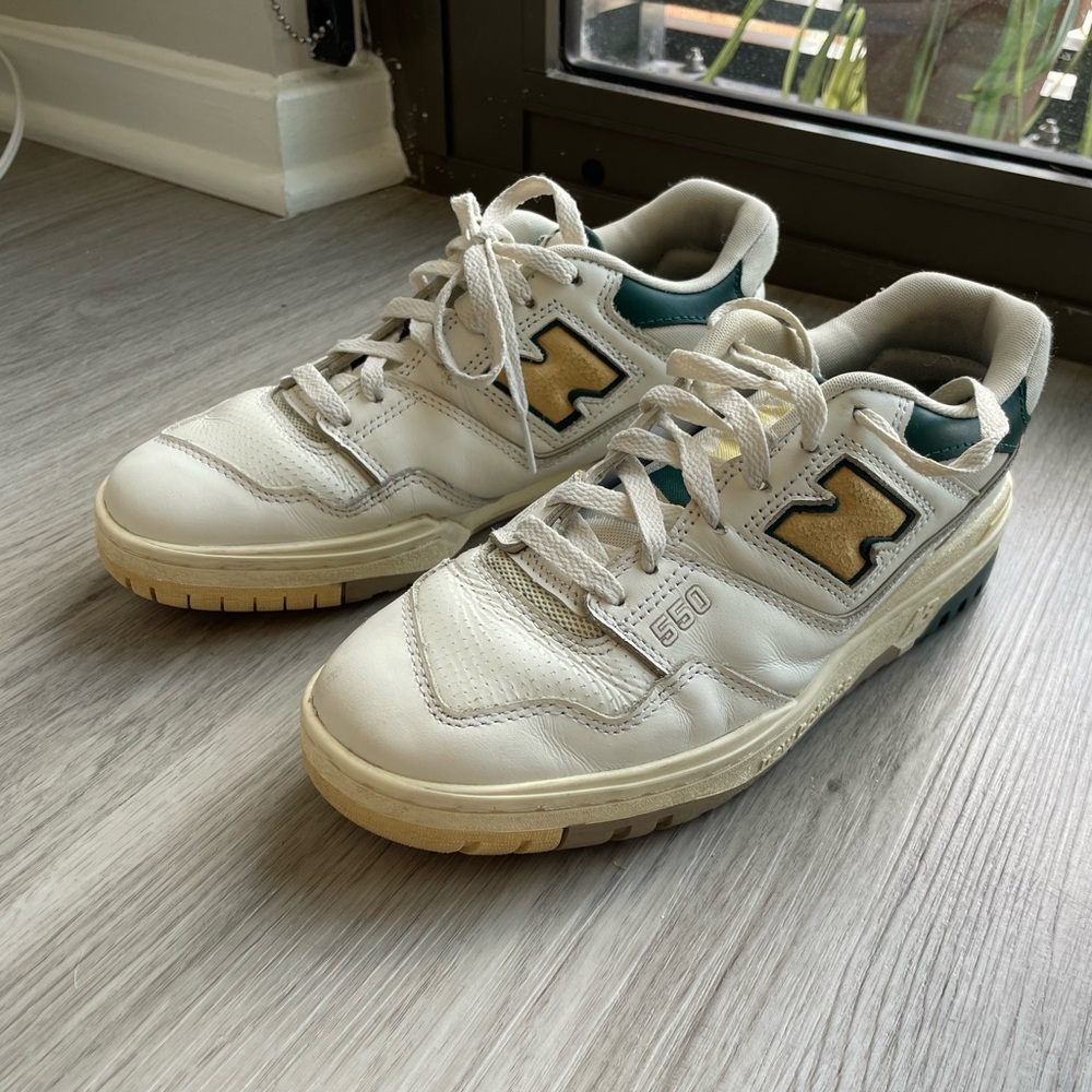 Aimé Leon Dore x New Balance 550 Sneakers Green & Cream